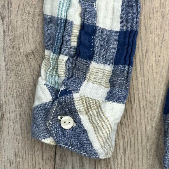 Dylan Ivory Plaid Frayed Hem Pocket Button Long Sleeve Sz S MSRP $120 - Picture 10 of 14